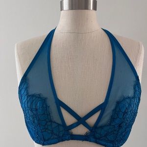 Blue victoria secret mesh bra